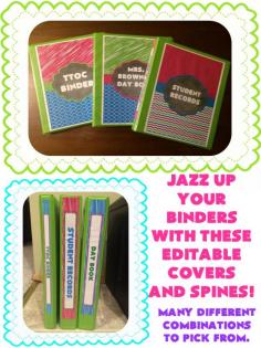 Bright Binder Covers and matching spines!!