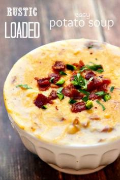 This rustic Loaded Potato Soup is so easy to make and has a ton of flavor!! Loaded Potato Soup is comforting, warm and you can tailor it to ...