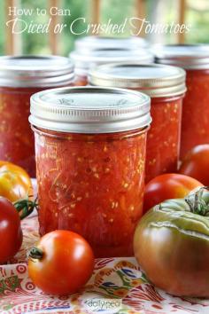 These homemade diced or crushed tomatoes are extra-wonderful in chili, soups, pasta dishes, and pretty much any recipe that calls for them, really! Words can't describe how much better homemade canned tomatoes taste than store-bought ones.