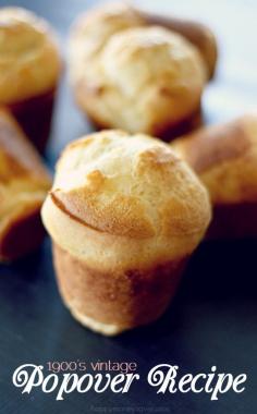 This vintage popovers recipe from a 1900's recipe box is the best popover recipe I have ever made. They're simple to make and turn out every time!