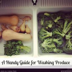 A Handy Guide for Washing Produce | Many of you are planning out lovely gardens or have already started hitting the farmers market early on Saturday mornings, so I figure it's the perfect to time to talk about preserving your abundance of produce. I don't mean recipes, canning, or lacto-fermentation, though. I want to talk about the first thing you do to produce once you bring it home. Let's talk about washing produce! | GNOWFGLINS.com