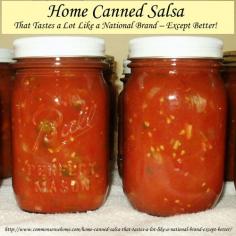 Home canned salsa recipe with fresh tomatoes. Make your own salsa at home with ingredients from your garden or farmer's market.