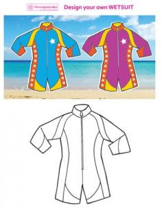Make a splash! Kids, design your own funky wetsuit with this free download.