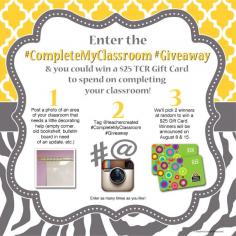 Complete Your Classroom #Giveaway on Instagram, See my blog for more details.