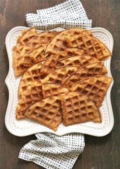 Waffles coated with cinnamon sugar