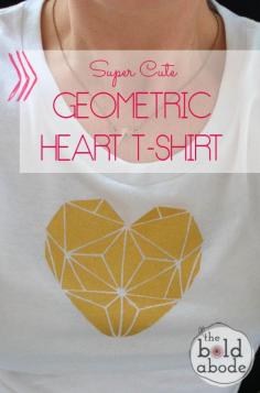 Super Cute Geometric Heart T-shirt