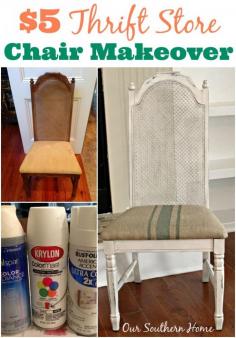 $5 Thrift Store Chair Makeover - Our Southern Home