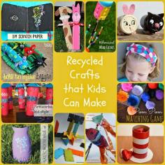 12 Recycled crafts that kids can make - so many great ideas here - perfect for summer break or weekends when kids need something to do.