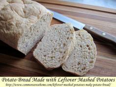 Potato Bread Recipe Using Leftover Mashed Potatoes - easy to make, great sandwich bread.  Recipe can be doubled, freezes well. #breadrecipe #potatobread
