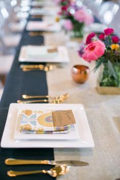 Textured tablescape with gold flatware | Photography: Anchor And Veil Photography - anchorandveilphot...  Read More: www.stylemepretty...