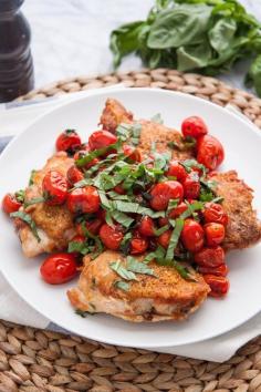 Recipe: Pan-Seared Chicken Thighs with Blistered Tomatoes & Basil — Weeknight Dinner Recipes from The Kitchn | The Kitchn