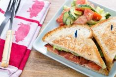 Classic B.L.T. Sandwiches with Tomato, Avocado & Cucumber Salad