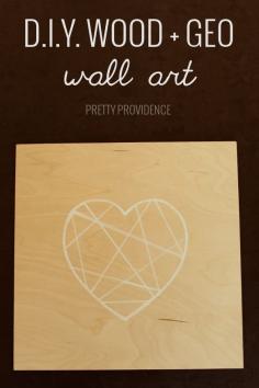Modern wood + geometric wall art. I love the look of this and I can't believe how EASY it is!