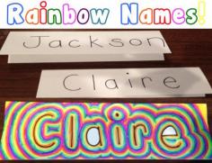 Rainbow Names...Perfect 1st day of school activity.  Teach kiddos your expectations for how to use their supplies and taking pride in their work!