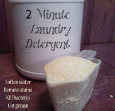 2 Minute DIY Laundry Detergent www.scratchmommy....  DIY Laundry Detergent...quick, easy, and effective. OH...and you can make it in 2 MINUTES!!!  #DIY #cleaning #laundry #recipe