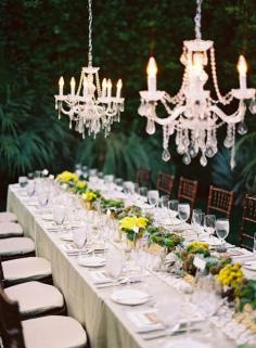 a dream garden glam tablescape filled with mid-century modern details Photography: Michael Radford Photography - michaelradfordpho...  Read More: www.stylemepretty...