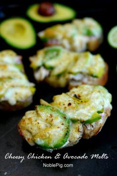 Cheesy Chicken and Avocado Melts from NoblePig.com