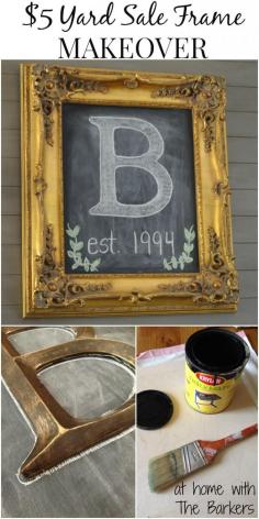 $5 Yard Sale Frame with Chalkboard Art
