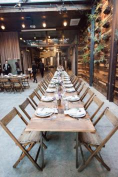 Long wooden tables have an rustic-chic look | Photography: Julie Saad Photography - juliesaadphotogra...  Read More: www.stylemepretty...