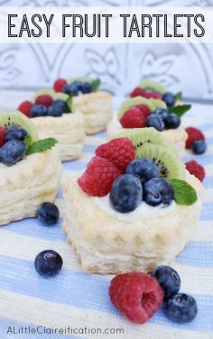 Fruit Tartlets Recipe | 12 Fruit Filled Desserts at ALittleClaireific... #recipe #desserts #brunch