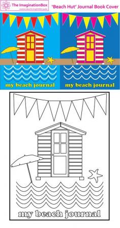 Design your own beach hut, kids creative art activity, free to download