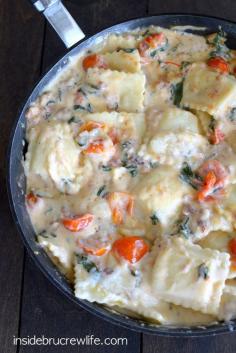 Alfredo, ravioli, and BLT flavors make this 30 minute skillet dinner a winner every time!