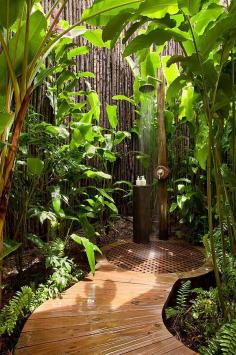 #outdoor #shower #summertime #tropical plants