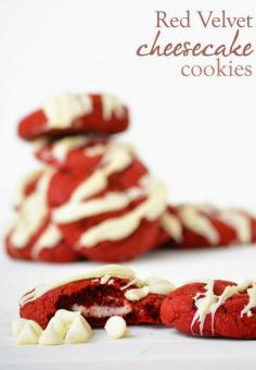 Red Velvet Cheesecake Cookies -- perfect for all those holiday parties and cookie exchanges!
