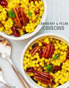 Cranberry and Pecan #Couscous with Orange Vinaigrette // wishfulchef.com #Healthy #Vegetarian #Recipe