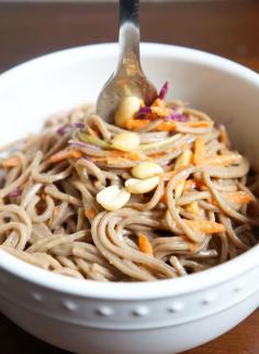 Soba Noodle Salad with Peanut Dressing | tomatoboots.co