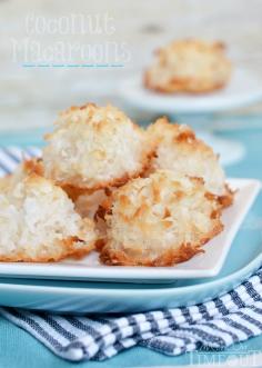 Best Coconut Macaroons EVER! Perfectly toasted on the outside and chewy in the center. | MomOnTimeout.com | #coconut #recipe #candy