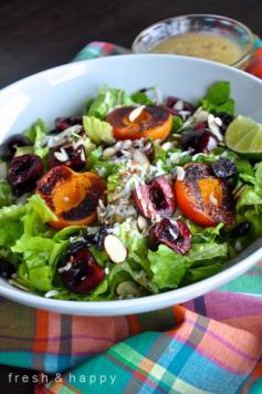 Fresh & Happy: Grilled Apricot & Cherry Salad With Citrus Coconut Dressing