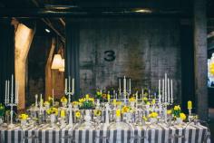 industrial wedding reception, photo by Kikitography ruffledblog.com/... #weddingreception #weddings