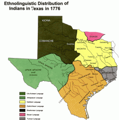 forts | Approximate distribution of Indian groups in Texas, circa 1776. Atlas ...