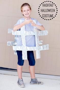 Looking for a fun costume to celebrate a popular trend from the year? This DIY handmade #Hashtag costume might be perfect for your tween, teen, or party. KristenDuke.com