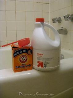 Clean Tile Grout With This Homemade Grout Cleaner - This simple recipe is just baking soda and bleach!