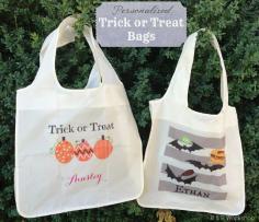 Personalized Trick or Treat Bags #halloween
