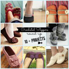 Crocheted Slippers - with roundup! - Sugar Bee Crafts