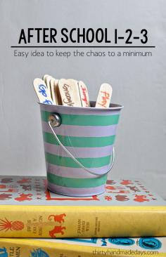 Kids activities: After school 1-2-3 : fun idea to keep the chaos to a minimum after school! | Thirty Handmade Days