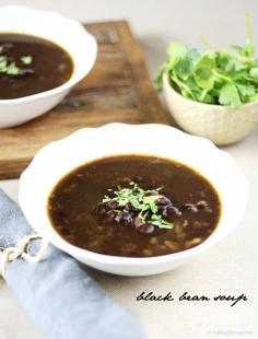 Warm up with a bowl of this simple and delicious black bean soup. Recipe at www.livelaughrowe...