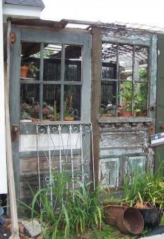 greenhouse of old doors