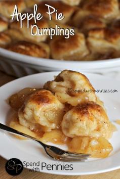 Apple Pie Dumplings!  This easy recipe uses just TWO ingredients!  It doesn't get easier than that!