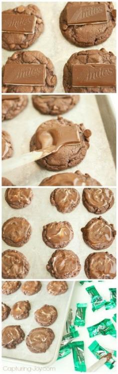 My family favorite cookies~Chocolate Andes Mint (using a cake mix)