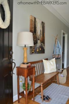 Love a bench in an entryway. #homedecor #foyer
