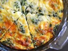 Spinach, Mushroom, Feta Crustless Quiche