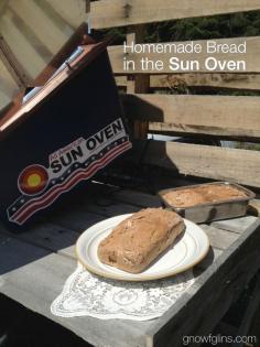 Baking bread in a sun oven is so easy -- it yields bread with a nicely browned crust and a moist, soft inside, plus keeps your house from getting too warm in the summer and saves electricity. Plus, you get to pull up a chair and read a bit while it bakes! [by Tammy Trayer]