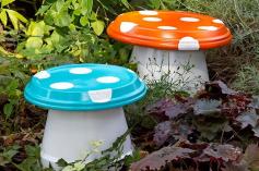 Dress up your yard or front porch with these quick and easy DIY Garden Mushrooms. This project is so simple that it’s great for kids, too!