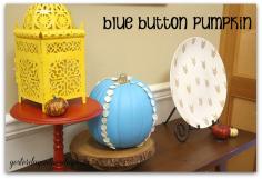 Blue Button Pumpkin: fun faux idea #halloween #falldecor #pumpkin #fauxpumpkin