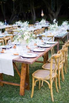 Sweet, rustic wedding tables: www.stylemepretty... | Photography: Nancy Neil - lovenancyneil.com/