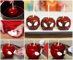 Spiderman Candy Apples